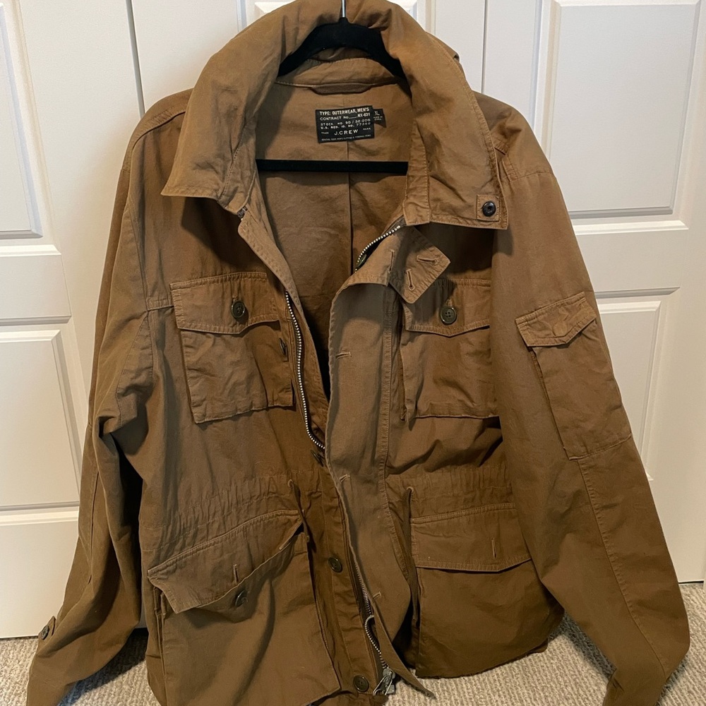 J. Crew Men's Olive Green Military Field Jacket